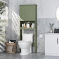 Over the Toilet Storage Cabinet, Bathroom Storage Organizer Over Toilet, Space Saver W/Adjustable Shelf & Open Shelf, Green