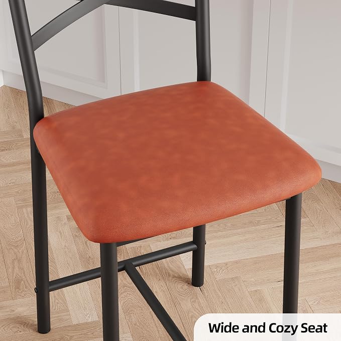 Garvee 26'' Bar Stools Set of 4, Counter Stools with Back & Thick Cushion