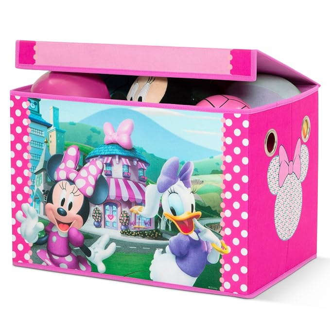 Delta Children Disney Minnie Mouse 4-Piece Toddler Room-in-a-Box Set – Includes Sleep and Play Toddler Bed, Table, 1 Chair and Toy Box, Pink