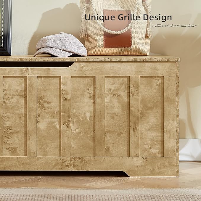 VANKILEY 47.2" Storage Chest Extra Large, Wooden Storage Bench(Rustic Glod)