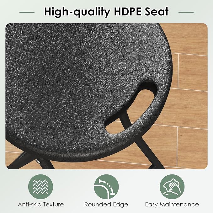 Goplus 4 Pack Folding Stool 27.5" Counter Height Backless Bar Chair