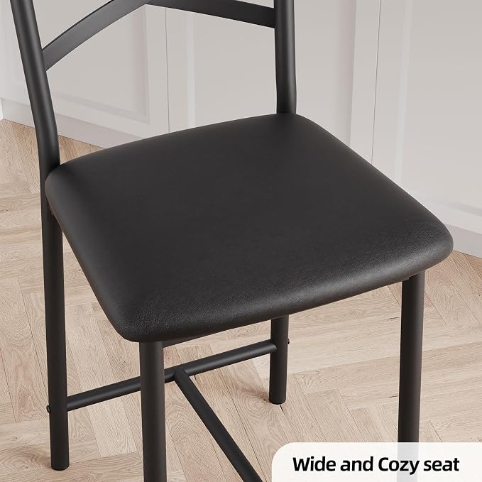 Garvee 26'' Bar Stools Set of 2, Counter Stools with Back & Thick Cushion