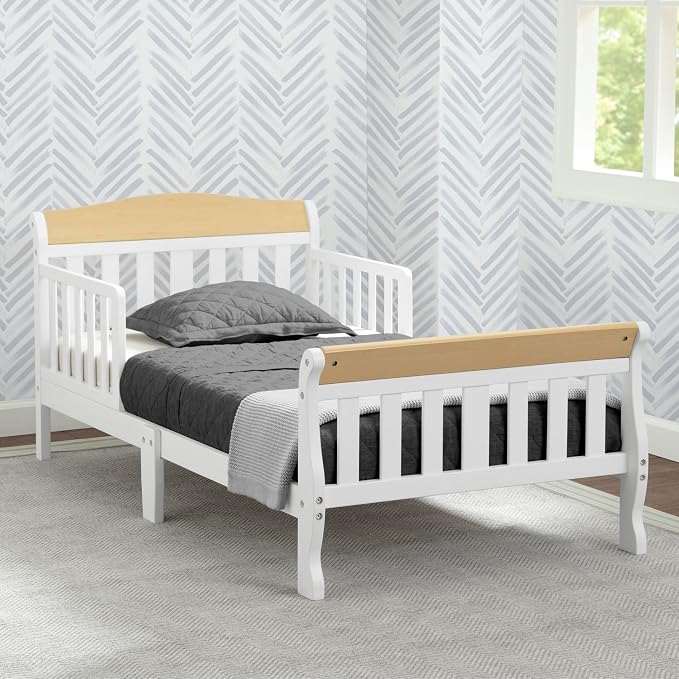 Delta Children Canton Toddler Bed, Bianca White/Natural