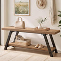 LVB Entryway Bench with Storage, Wood Bench for Entryway, 47 in