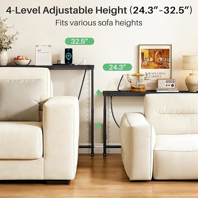 Kitstorack 76.9" Narrow Console Table with Power Outlet for Living Room