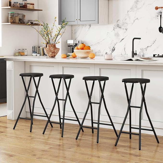 Goplus 3 Pack Folding Stool 27.5" Counter Height Backless Bar Chair