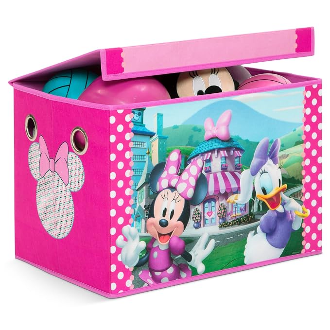 Delta Children Disney Minnie Mouse 4-Piece Toddler Room-in-a-Box Set – Includes Sleep and Play Toddler Bed, Table, 1 Chair and Toy Box, Pink