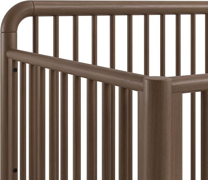 Storkcraft Porto 5-in-1 Convertible Crib with Toddler Guardrail, Hazelnut