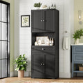 HIFIT Tall Bathroom Storage Cabinet with Drawer, Modern Linen Cabinet,Black | 67"H Tall Storage Cabinet with Doors & Shelves, Freestanding Kitchen Pantry for Bathroom, Dining Room, Laundry, Narrow Corner