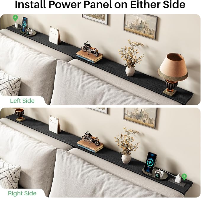 Kitstorack 76.9" Narrow Console Table with Power Outlet for Living Room