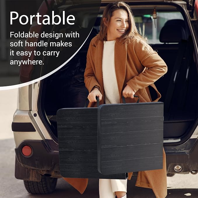 10 PACK of 4 Feet Foldable Table Adjustable Height with Built in Handle, Steel Legs | 4FT Heavy Duty Portable | Perfect for Party Dining Wedding Events Picnic Indoor Outdoor Camping Folding - 4 Foot