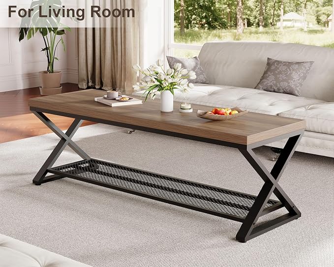 LVB Entryway Bench, Indoor Shoe Bench with Storage & Seating Rustic Oak 47"