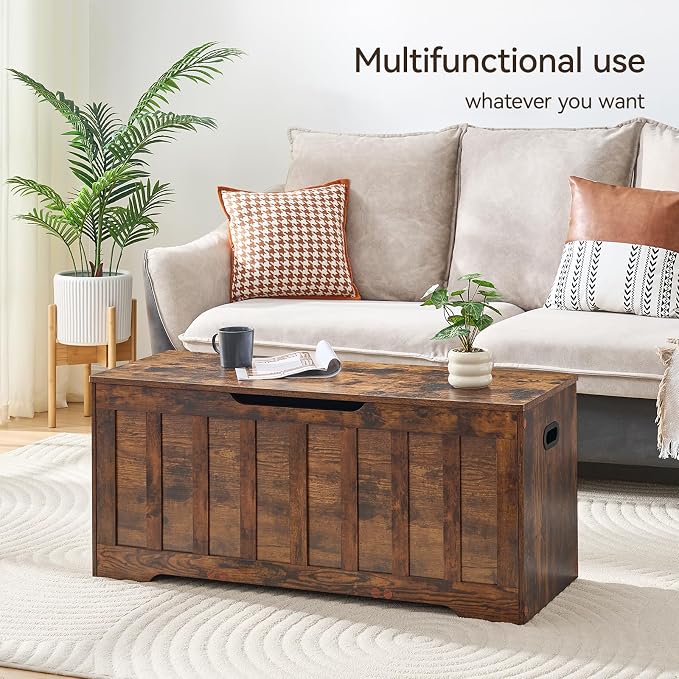 VANKILEY 43.3" Storage Chest Extra Large, Storage Bench.(Rustic Brown)
