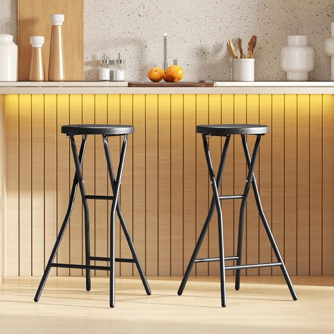 Goplus 4 Pack Folding Stool 27.5" Counter Height Backless Bar Chair