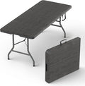 10 PACK of 6 Feet Foldable Table with Built in Handle & Steel Legs | 6FT Heavy Duty Folding Portable | Perfect for Party, Dining, Wedding, Events, Picnic Indoor, Outdoor, Camping, Folding - 6 Foot
