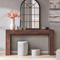 OKD 63" Console Table with Drawers, Thick Block Entryway Table, Walnut