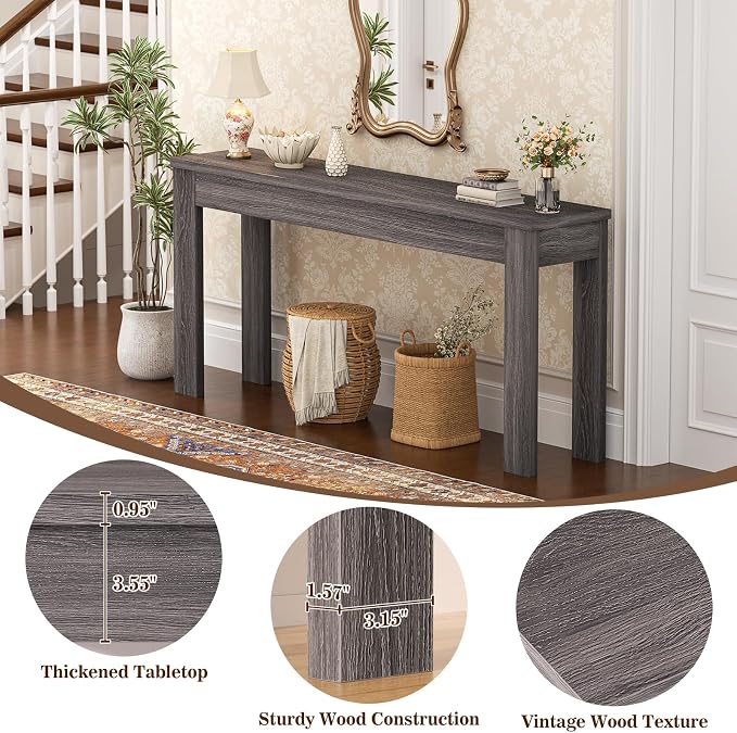 Armocity Console Table for Entryway, 47" Farmhouse Sofa Tables Narrow Long
