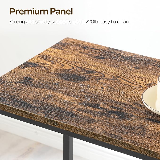 YATINEY 55" Long Bar Table, Counter Bar Height Table, High Top Table, Rectangular Hightop Bar Pub, for Kitchen, Living Room, Dining Room, Entryway, Rustic Brown and Black BT04BR