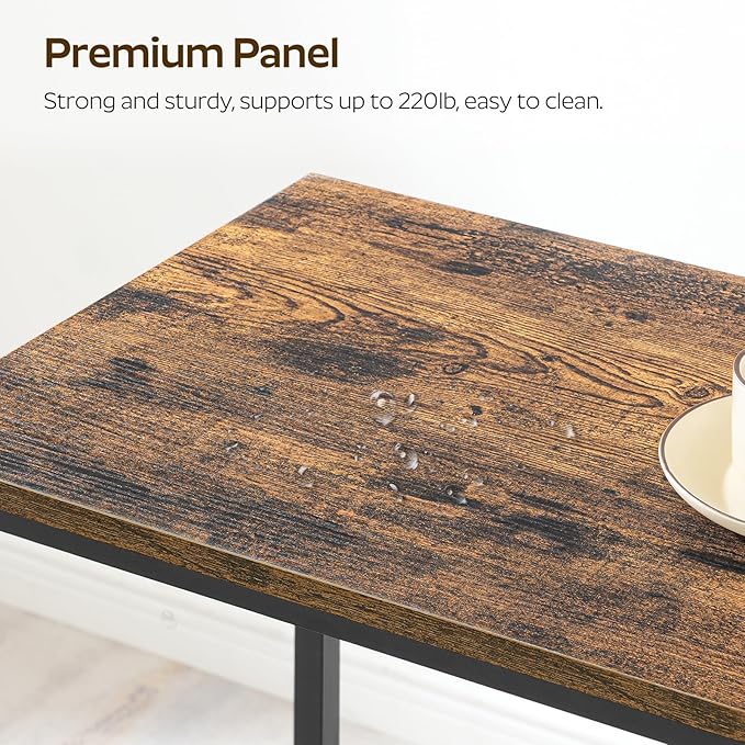 YATINEY 63" Long Bar Table, Counter Bar Height Table, High Top Table, Rectangular Bar Pub, for Kitchen, Living Room, Dining Room, Entryway, Rustic Brown and Black BT06BR