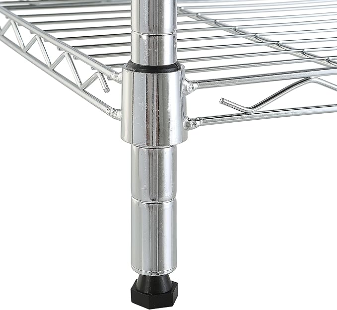 Amazon Basics 5-Shelf Tower Adjustable Storage Shelving Unit, Chrome, 16" x 16" x 54", 150 lbs Per Shelf