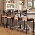 Garvee 26'' Bar Stools Set of 4, Counter Stools with Back & Thick Cushion
