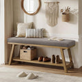 Zihanhome 45" Entryway Bench Upholstered Storage Bench for Bedroom(Grey)