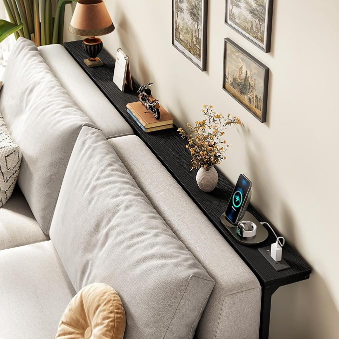 Kitstorack 76.9" Narrow Console Table with Power Outlet for Living Room