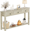 Homieasy Farmhouse Console Table with 3 Drawers, 47 Inch Wood Sofa Table with Storage Shelf for Living Room, Behind Couch, Entryway Table for Hallway, Living Room, or Foyer, Light Rustic Oak