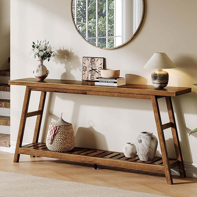 ChooChoo 70.9 Inch Long Console Tables for Entryway, Hallway Table, 2-Tier