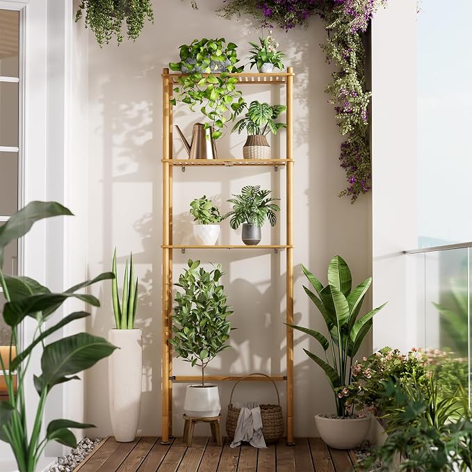 AmazerBath Bamboo Over The Toilet Storage Shelf, 3-Tier Bathroom Over Toilet Organizer Rack, Freestanding Above Toilet Shelf for Bathroom, Laundry, Space Saver, Natural Color