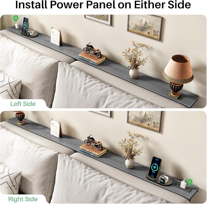 Kitstorack 76.9" Narrow Console Table with Power Outlet for Living Room