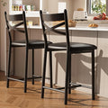 Garvee 26'' Bar Stools Set of 2, Counter Stools with Back & Thick Cushion