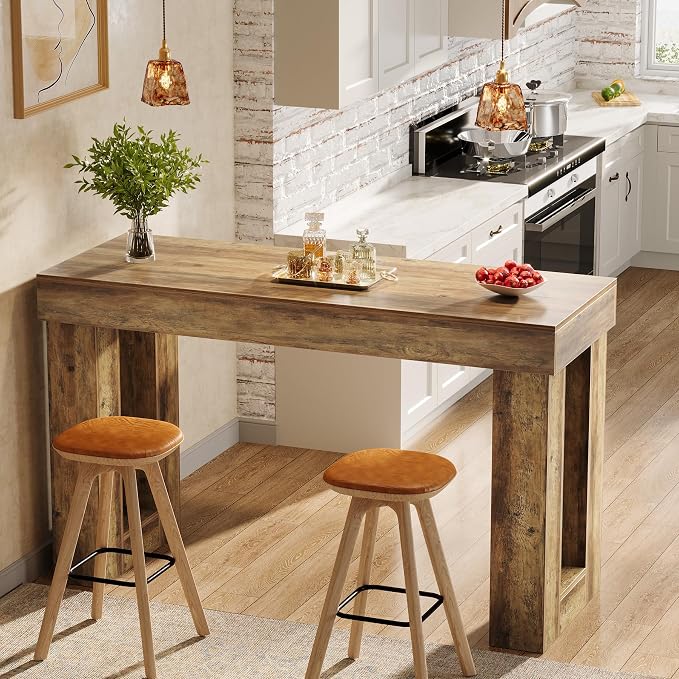 Tribesigns 63" Long Bar Table, Rectangular Counter Height Pub Table