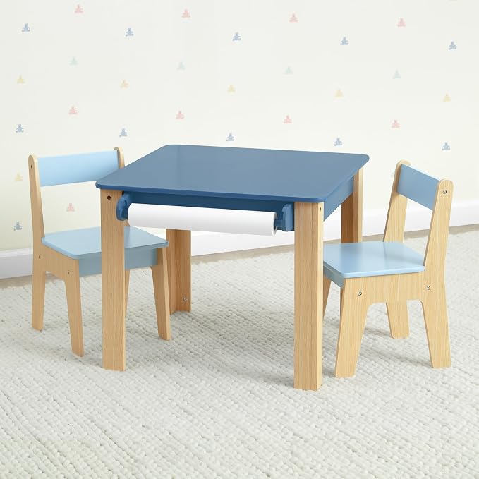 Delta Children - GapKids Table and 2 Chair Set with Paper Roll Holder - Greenguard Gold Certified, Indigo Blue