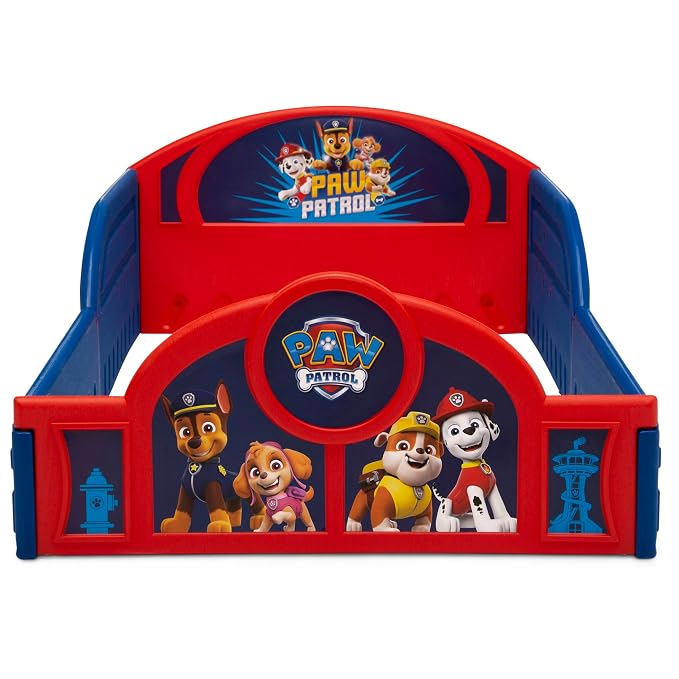Delta Children - PAW Patrol 4-Piece Toddler Room-in-a-Box Set – Includes Sleep and Play Toddler Bed, Table, 1 Chair and Toy Box, Blue