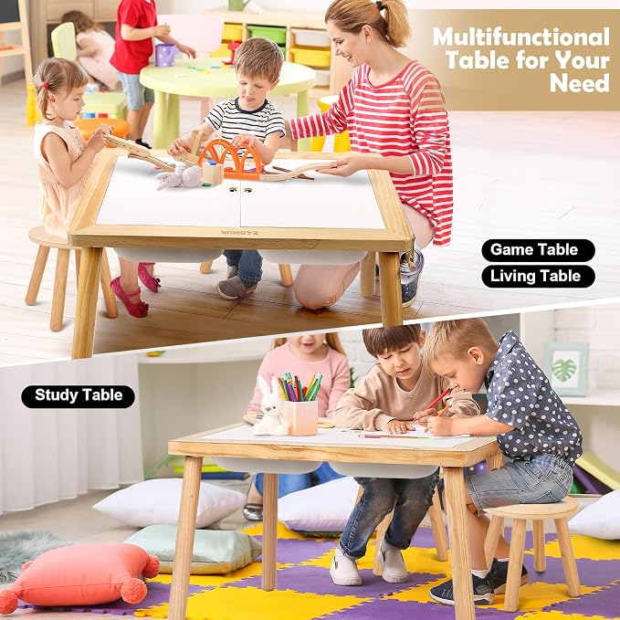 WINGYZ Sensory Table for Toddlers, Kids Table with 3 Storage Bins FSC Safe