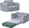 MeMoreCool Kids Couch, Glow Dark Dog Fold Out Sofa Chair, Foam, Washable
