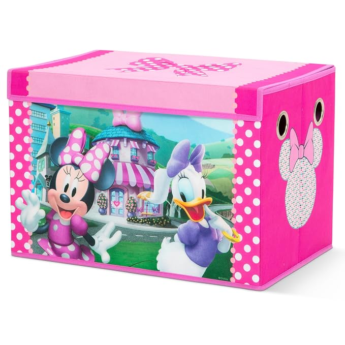 Delta Children Disney Minnie Mouse 4-Piece Toddler Room-in-a-Box Set – Includes Sleep and Play Toddler Bed, Table, 1 Chair and Toy Box, Pink