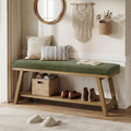 Zihanhome 45" Entryway Bench Upholstered Storage Bench for Bedroom(Green)