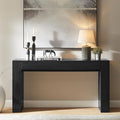 OKD 63" Console Table with Drawers, Thick Block Entryway Table, Black