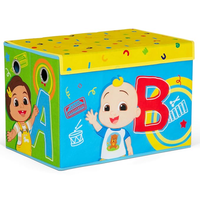 Delta Children - CoComelon 4-Piece Toddler Room-in-a-Box Set – Includes Sleep and Play Toddler Bed, Table, 1 Chair and Fabric Toy Box, Green