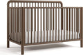 Storkcraft Porto 5-in-1 Convertible Crib with Toddler Guardrail, Hazelnut