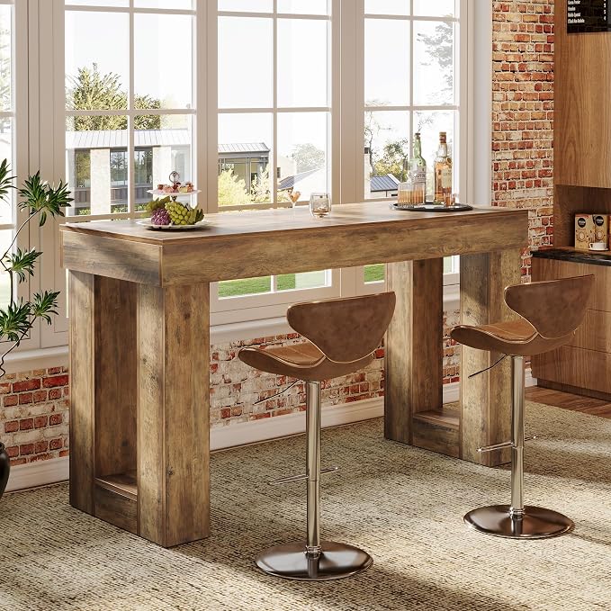 Tribesigns 63" Long Bar Table, Rectangular Counter Height Pub Table