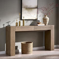 OKD 63" Console Table with Drawers, Thick Block Entryway Table, Alder Grey