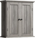 ChooChoo Bathroom Wall Cabinet with 2 Doors, Over The Toilet, Farmhouse | 8.8"D x 21.1"W x 24"H, Medicine Cabinet, Adjustable Shelves, Cupboard, Retro Grey
