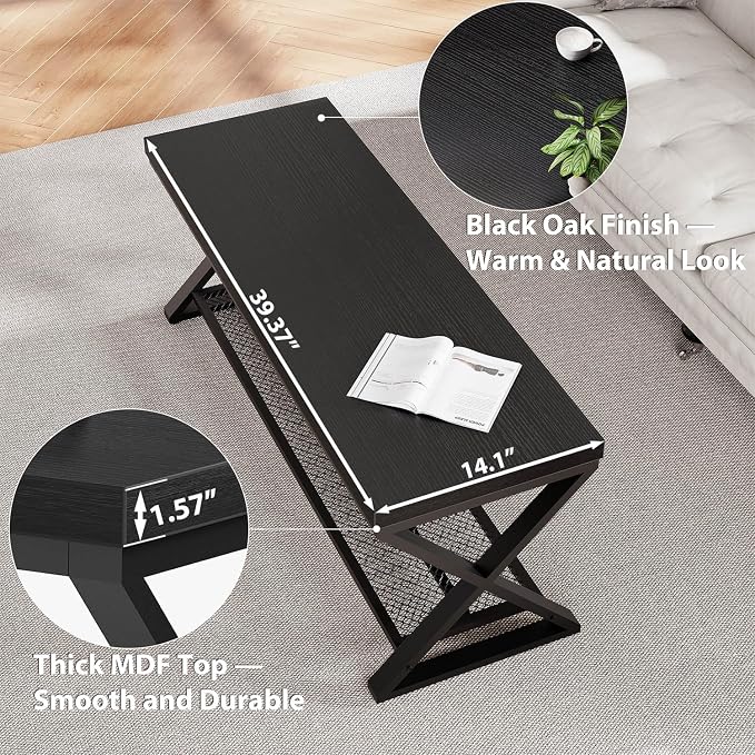 LVB Black Entryway Bench with Storage, Indoor Shoe Bench with Seating 39 in